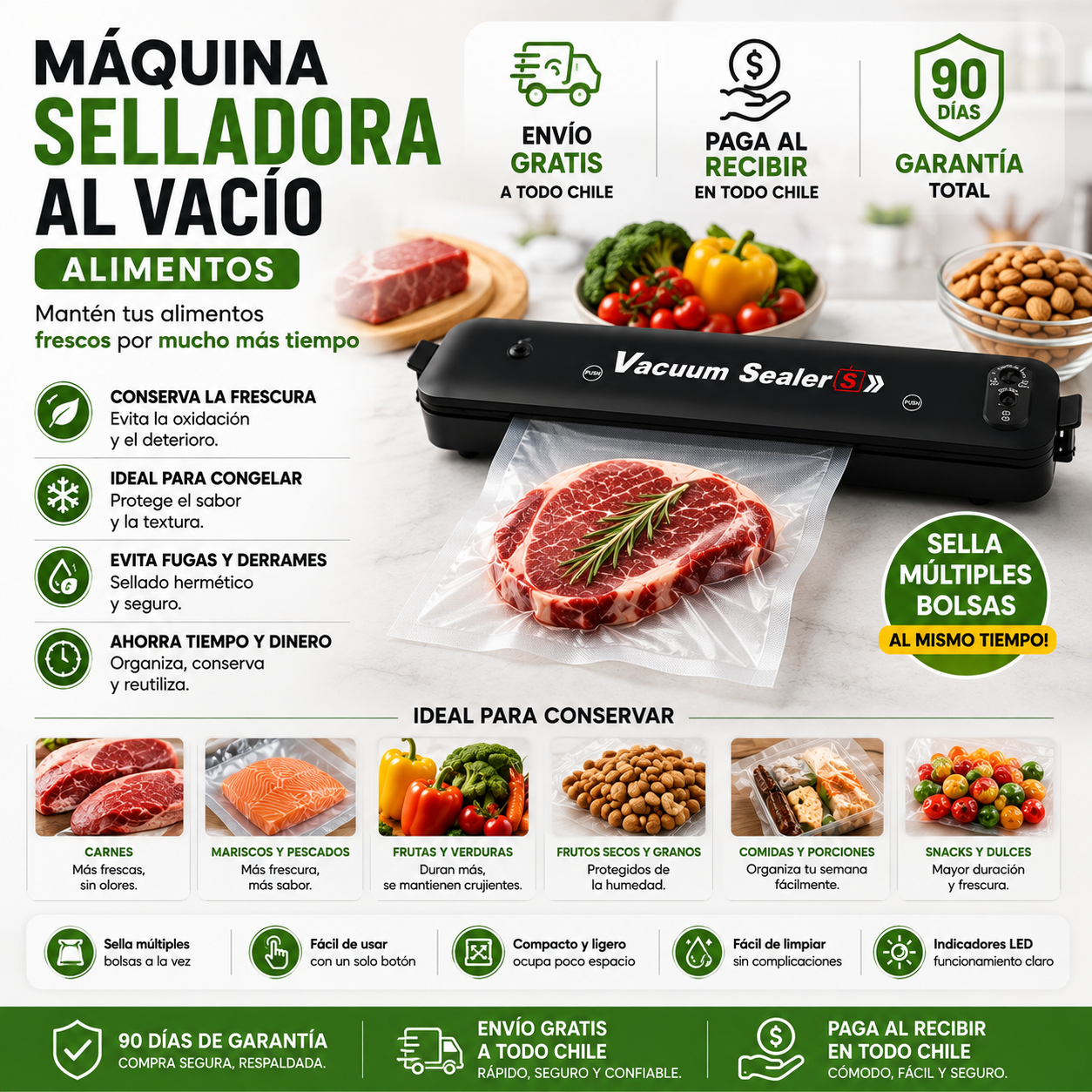 Maquina Selladora Al Vacío Alimentos