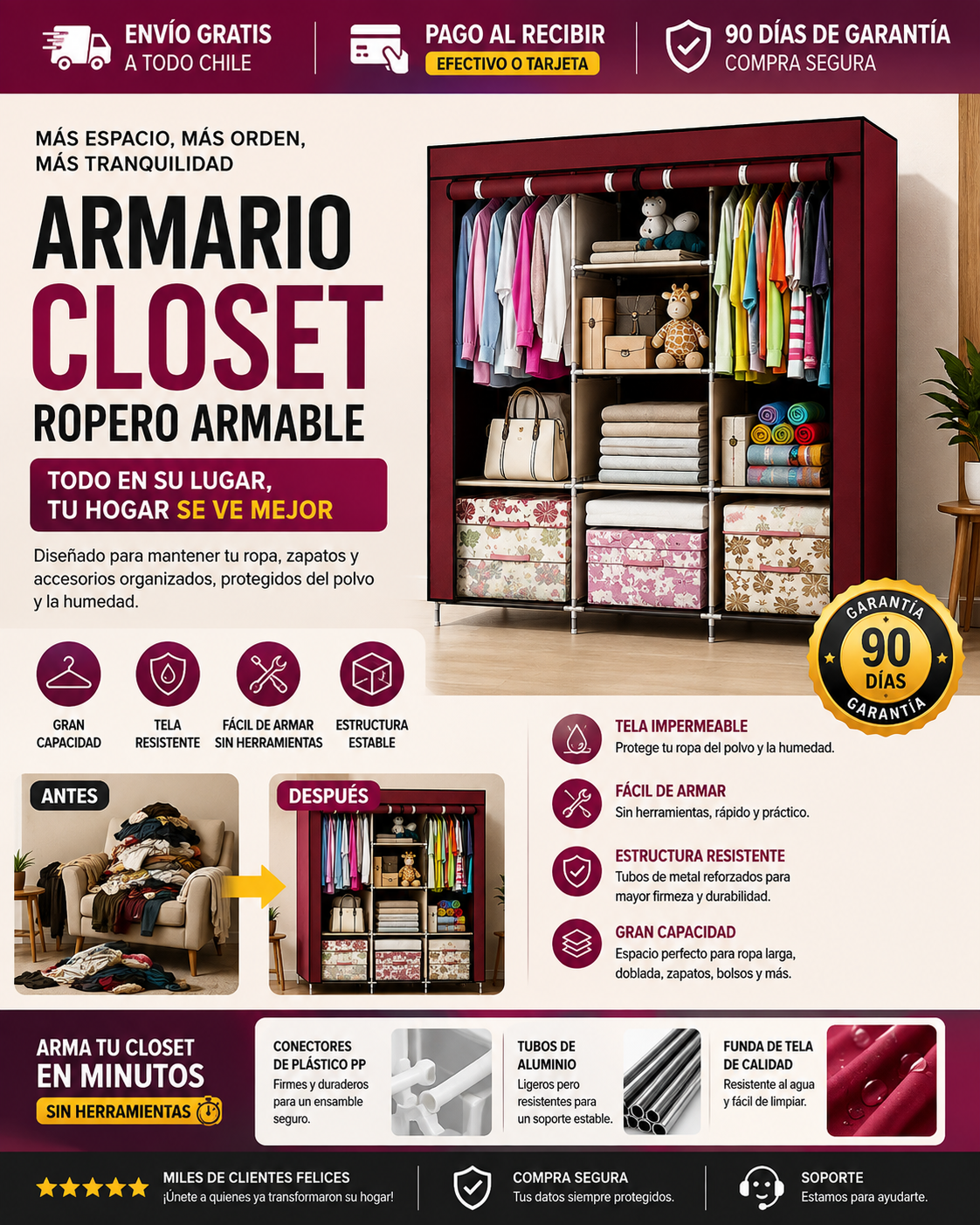 Armario Closet Ropero Armable