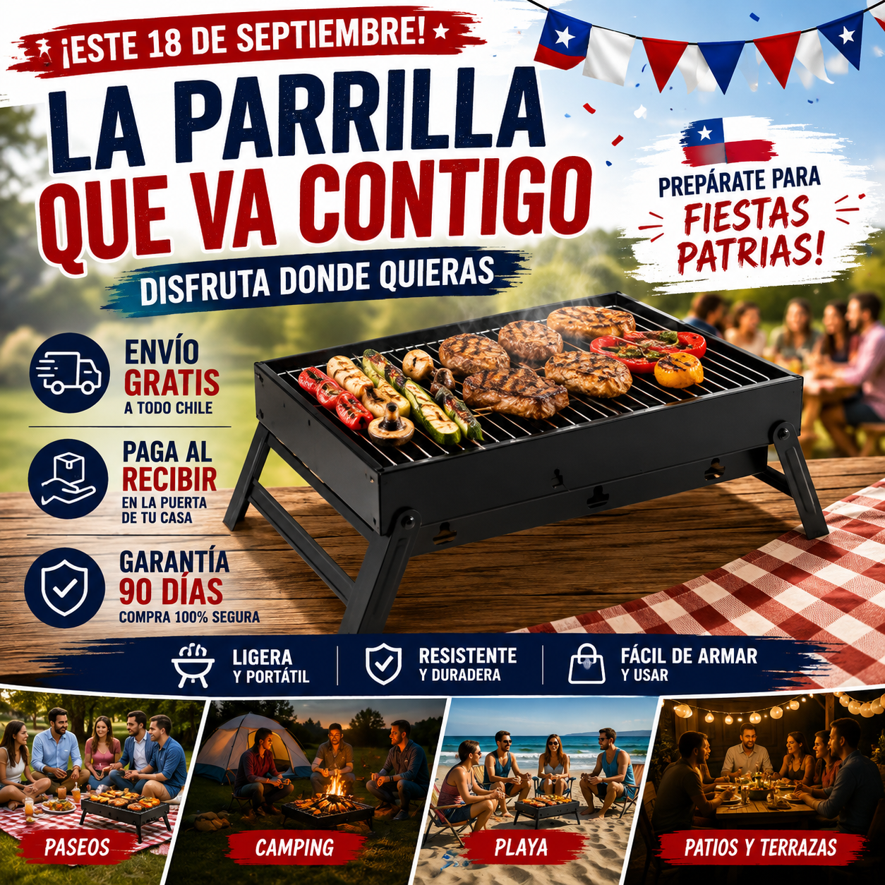 Parrilla Plegable