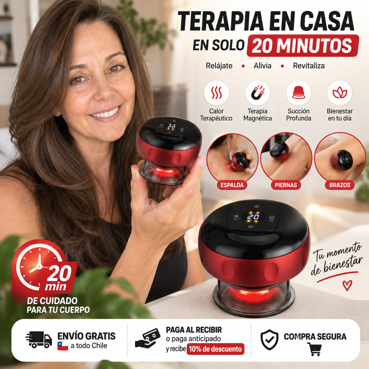 Ventosa masajeadora  eléctrica celulitis